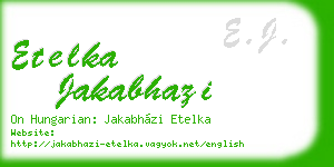 etelka jakabhazi business card